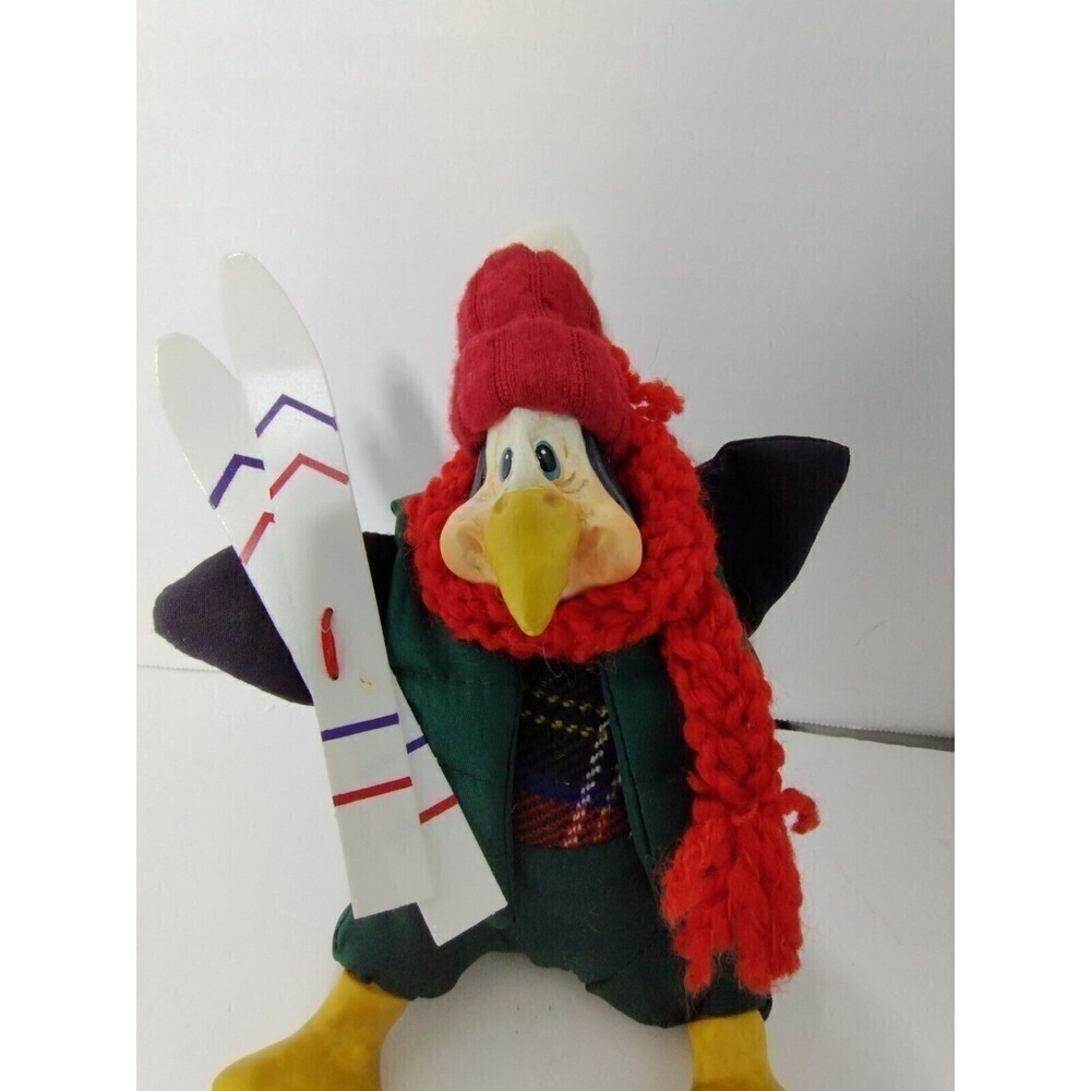 Russ Berrie Country Folks Christmas Igloo The Penguin With Skis Doll w/Hang Tag!